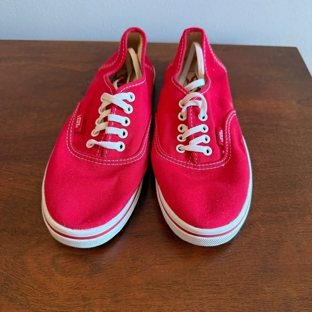 Vans Red Canvas Sneakers Low-Top Style